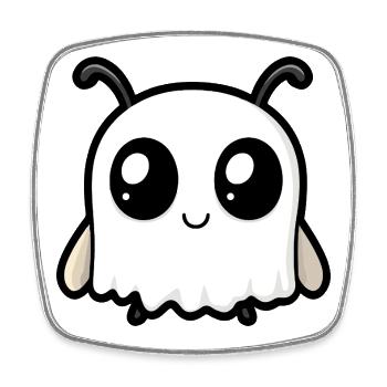 Ameise Halloween Geist - Viereckiger Kühlschrankmagnet - Weiß - Vorne