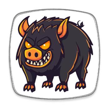 Wildschwein Schwein Halloween Lustig - Viereckiger Kühlschrankmagnet - Weiß - Vorne