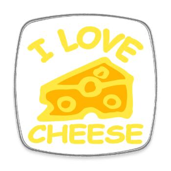 Cheese - Square fridge magnet - white - Front
