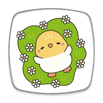 Flowering Spring Chick - Square fridge magnet - white - Front