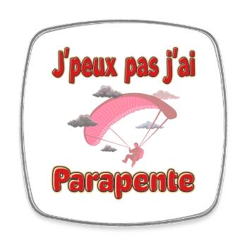 I can't I paraglided - Square fridge magnet - white - Front