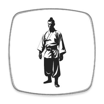 Shaolin Monk - Cool Silhouette Logo - Square fridge magnet - white - Front