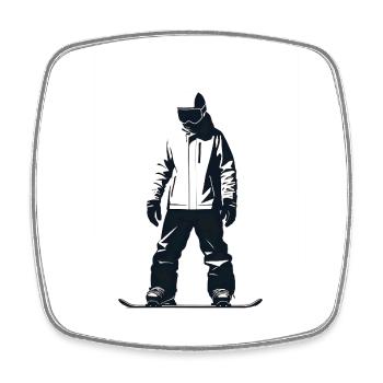 Snowboarder - Cool Silhouette Logo - Magnet carré - blanc - Devant