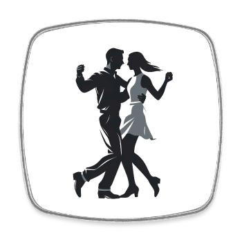 Couple dansant - Logo Cool Silhouette - Magnet carré - blanc - Devant