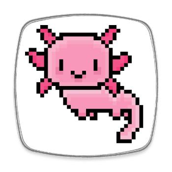 Süßer Pixel-Axolotl – Kawaii Tierdesign - Viereckiger Kühlschrankmagnet - Weiß - Vorne