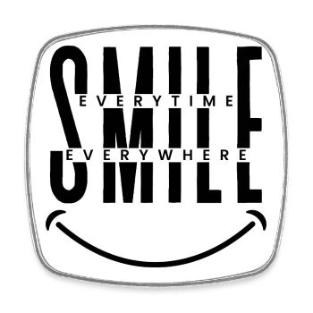 Souriez à tout moment, partout - Magnet carré - blanc - Devant