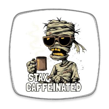 Momie de café avec un dicton amusant - Magnet carré - blanc - Devant