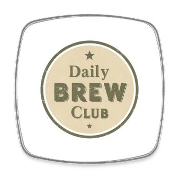 Daily Brew Club Vintage Emblem - Square fridge magnet - white - Front