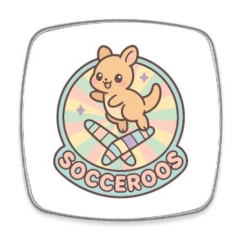 Kawaii Socceroos Australien Fußball T-Shirt - Viereckiger Kühlschrankmagnet - Weiß - Vorne