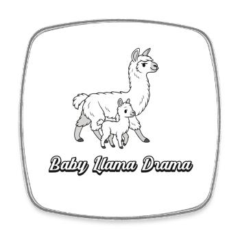 Baby Llama Drama – Cute Llamas - Square fridge magnet - white - Front