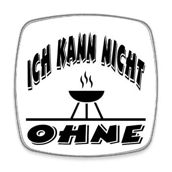 Griller - Magnet carré - blanc - Devant