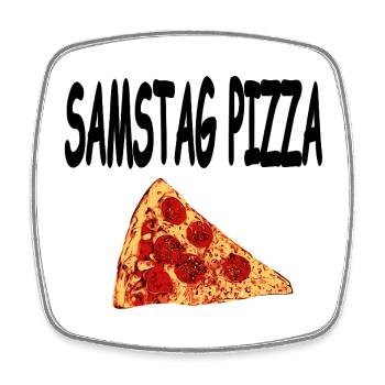 Pizza - Viereckiger Kühlschrankmagnet - Weiß - Vorne