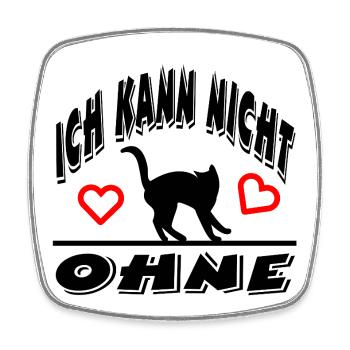 Cat - Square fridge magnet - white - Front