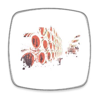 Portugal, Cave à vin de Porto illustration colorée - Magnet carré - blanc - Devant