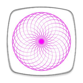 Neonspirale Netz Torus - Viereckiger Kühlschrankmagnet - Weiß - Vorne