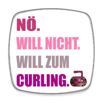 SPORTS D’HIVER CURLING Curling - Magnet carré - blanc - Devant