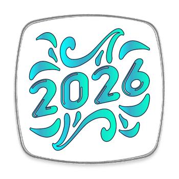 ANNÉE 2026 - Magnet carré - blanc - Devant