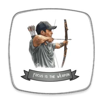 Focus Archer - Square fridge magnet - white - Front