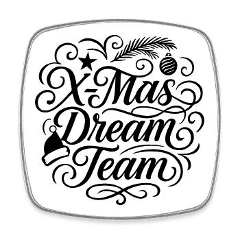 Xmas Dream Team Christmas Weihnachten - Square fridge magnet - white - Front