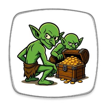 Green Goblin Treasure - Square fridge magnet - white - Front