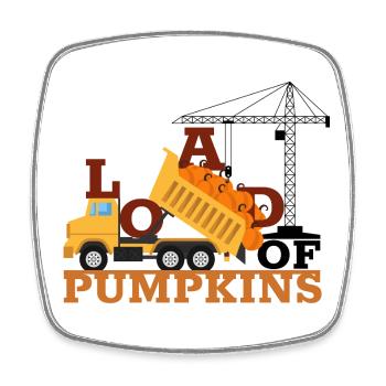 Kürbis Halloween LKW Baustelle Kinder Kostüm - Square fridge magnet - white - Front