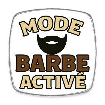 Active Beard Mode - Square fridge magnet - white - Front