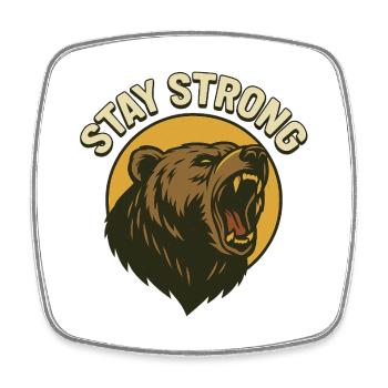 Stay Strong Bär Power Design - Magnet carré - blanc - Devant