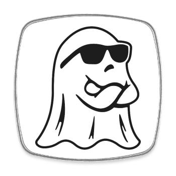 Cool Ghost with Sunglasses – Halloween - Square fridge magnet - white - Front