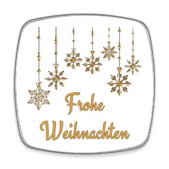 Text Frohe Weihnachten dekorative Schneeflocken - Viereckiger Kühlschrankmagnet - Weiß - Vorne