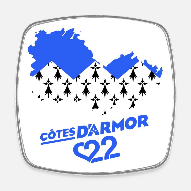 Cotes d'Armor 22 - Magnet carré - blanc