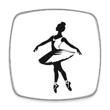 Ballerina - Cool Silhouette Logo - Square fridge magnet - white - Front