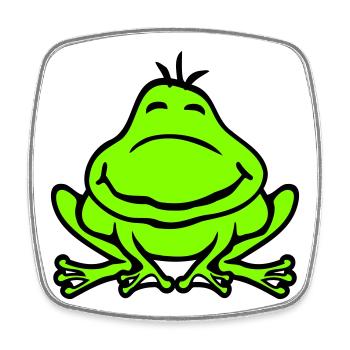 Frog Toad Smiles Funny Comic Happy Cute - Square fridge magnet - white - Front