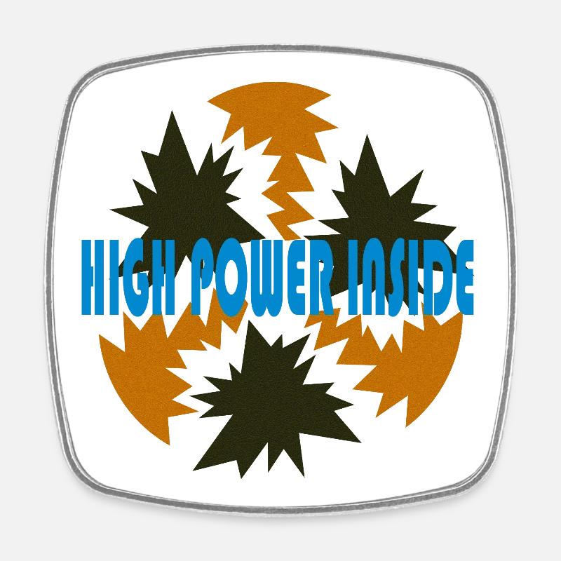High power by Cean - Square fridge magnet - white