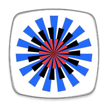 Contraste radial en rafale des couleurs - Magnet carré - blanc - Devant