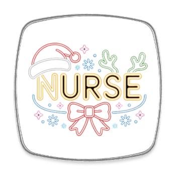Frohe Weihnachten Krankenschwester - Viereckiger Kühlschrankmagnet - Weiß - Vorne