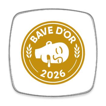 Golden Slime Award 2026 Nap Champion - Viereckiger Kühlschrankmagnet - Weiß - Vorne