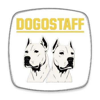 DOGOSTAFF Double Dogs Graphic - Square fridge magnet - white - Front