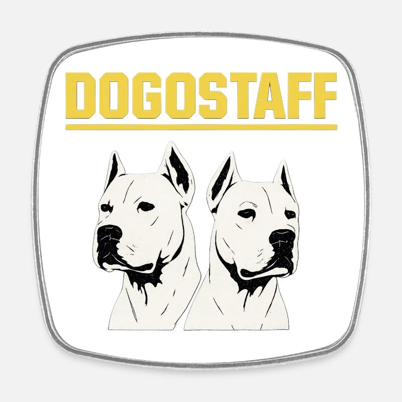 DOGOSTAFF Double Dogs Graphique - Magnet carré - blanc
