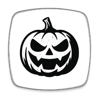 Grim Halloween Pumpkin - Square fridge magnet - white - Front