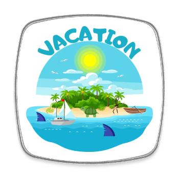 Tropical island idyll beach design - Square fridge magnet - white - Front
