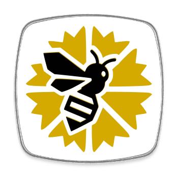 Sun Bee Graphic - Square fridge magnet - white - Front