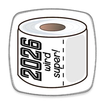 PAPIER TOILETTE PAPIER TOILETTE 2026 DICTONS - Magnet carré - blanc - Devant