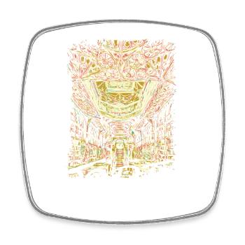 Librairie Lello Porto illustration intérieure - Magnet carré - blanc - Devant