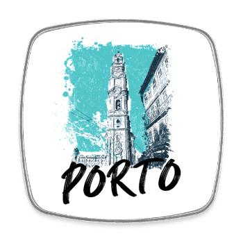 Tour des Clérigos Porto illustration artistique - Magnet carré - blanc - Devant