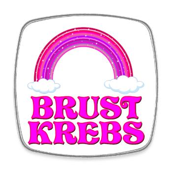 BRUSTKREBS REGENBOGEN - Viereckiger Kühlschrankmagnet - Weiß - Vorne