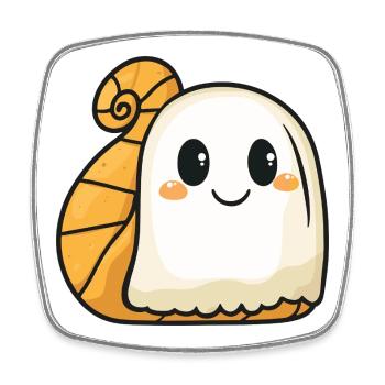 Schnecke Halloween Geist - Viereckiger Kühlschrankmagnet - Weiß - Vorne