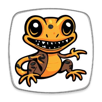 Lizard Halloween Comic Funny - Square fridge magnet - white - Front