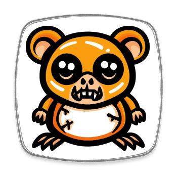 Hamster Halloween Comic Funny - Square fridge magnet - white - Front