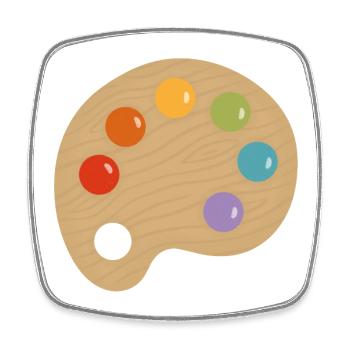Paint Palette Charm - Square fridge magnet - white - Front