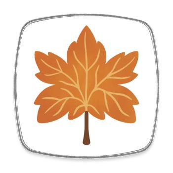 Herbstliche Ahornblatt-Silhouette - Viereckiger Kühlschrankmagnet - Weiß - Vorne